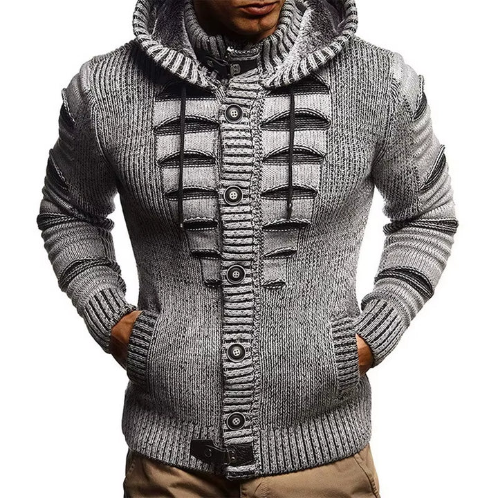 2021 Casual Slim Solid Knitted Sweater Oversized Sweater Men Full Sleeve Cardigan Hooded Sweaters Knitwear Coat Men