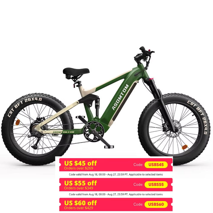 High Power SR6 26" Fat Tire All-Terrain Electric Bike 750W Motor 