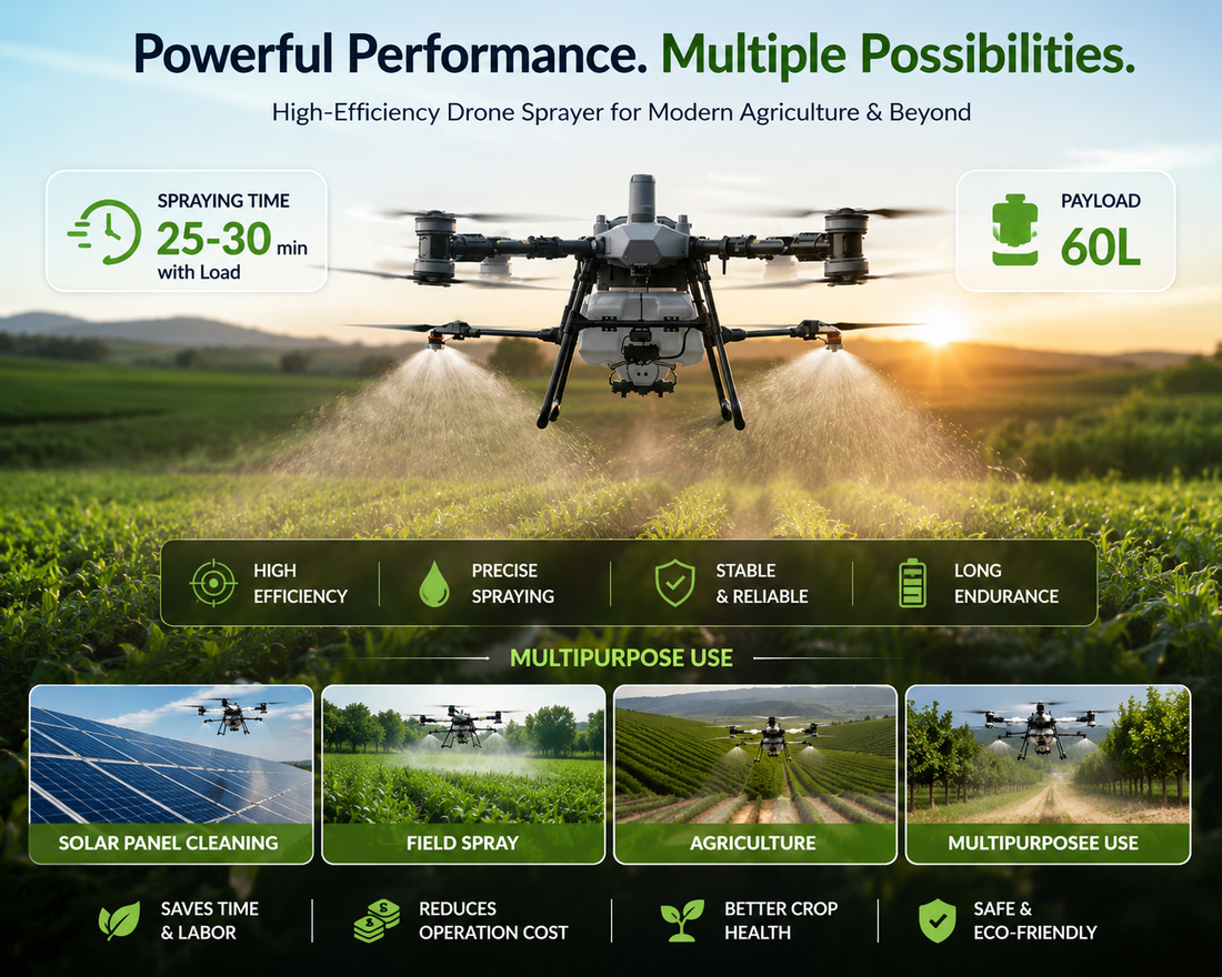 New Smart GPS Drone Automatic - Agricultural Sprayer Solar Cleaning Multipurpose
