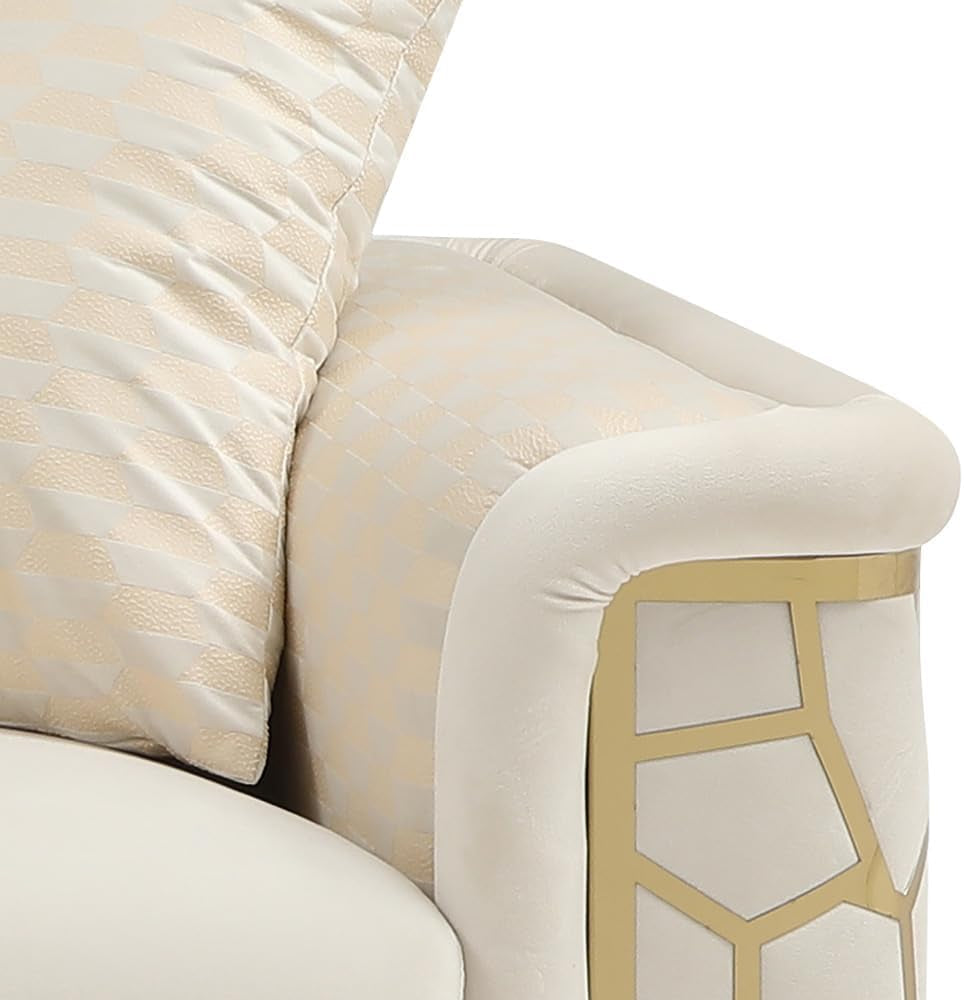 New Velvet Luxury Couch Sofa - Three Seater with Unique Patterned Design and Gold Accents