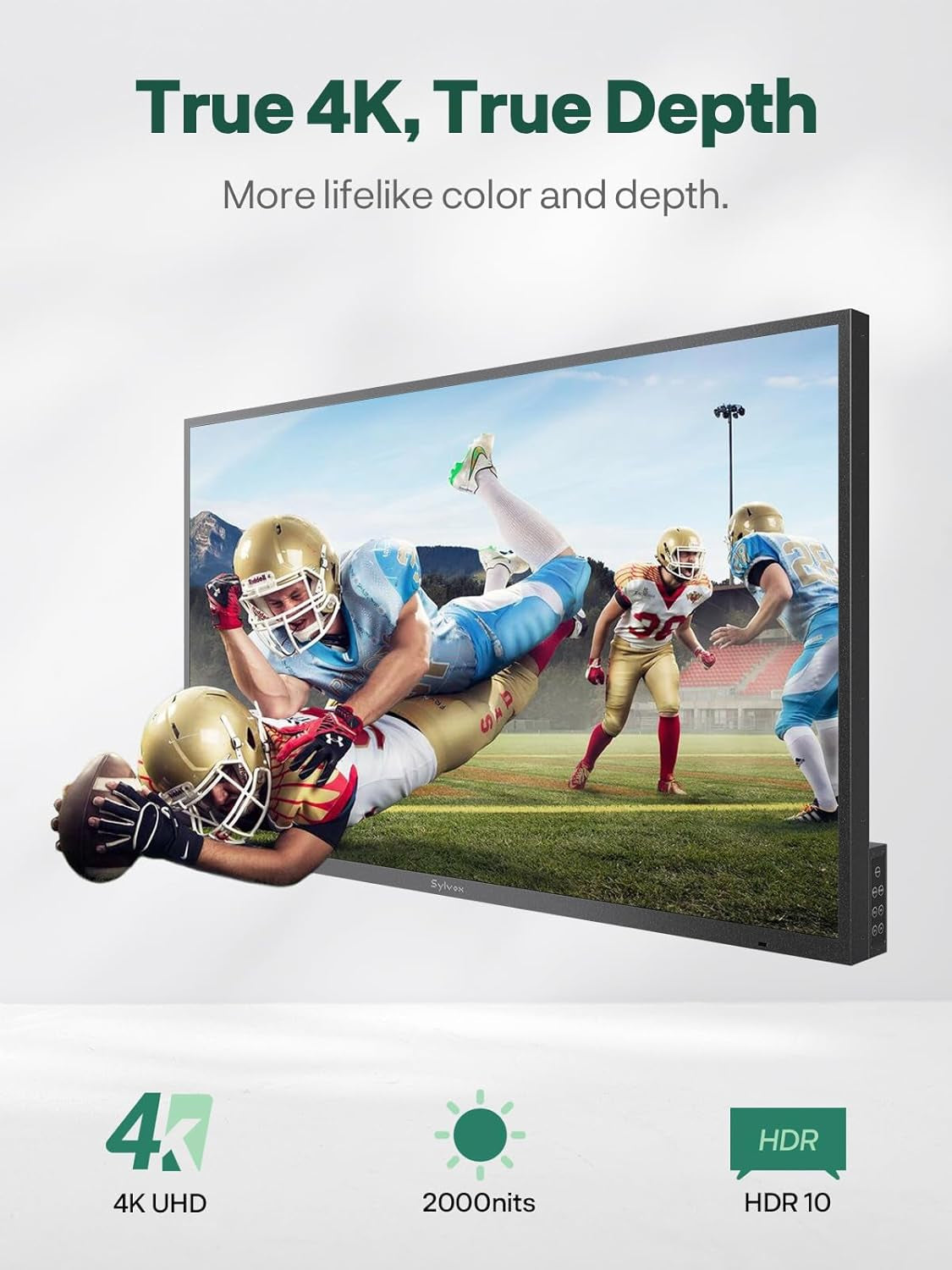 75" Outdoor TV, IP56 Weatherproof Smart Outdoor TV with Google TV, 2×12W Speakers, AI Wallpaper, Anti-Theft Lock Interface, 2000-Nit Full-Sun Brightness, Pool Pro 3.0 Lock Series (2026)