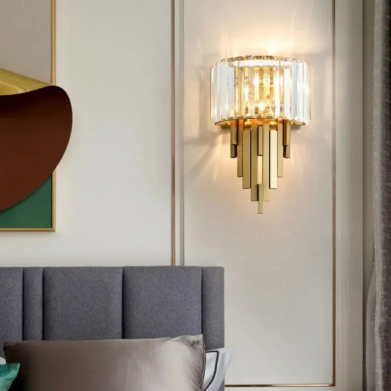 Nordic Luxury Crystal Wall Lamp Bedroom Wall Lamp