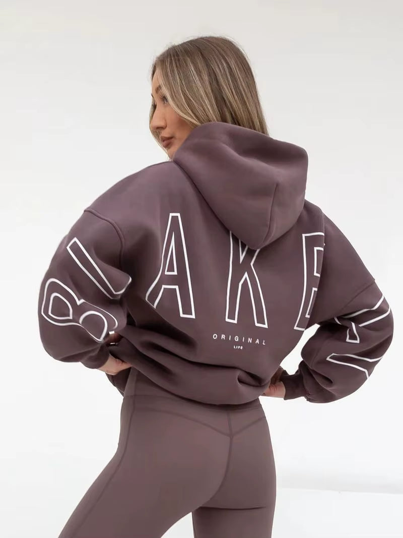 New High Street Trendy Print Oversized Hoodie 