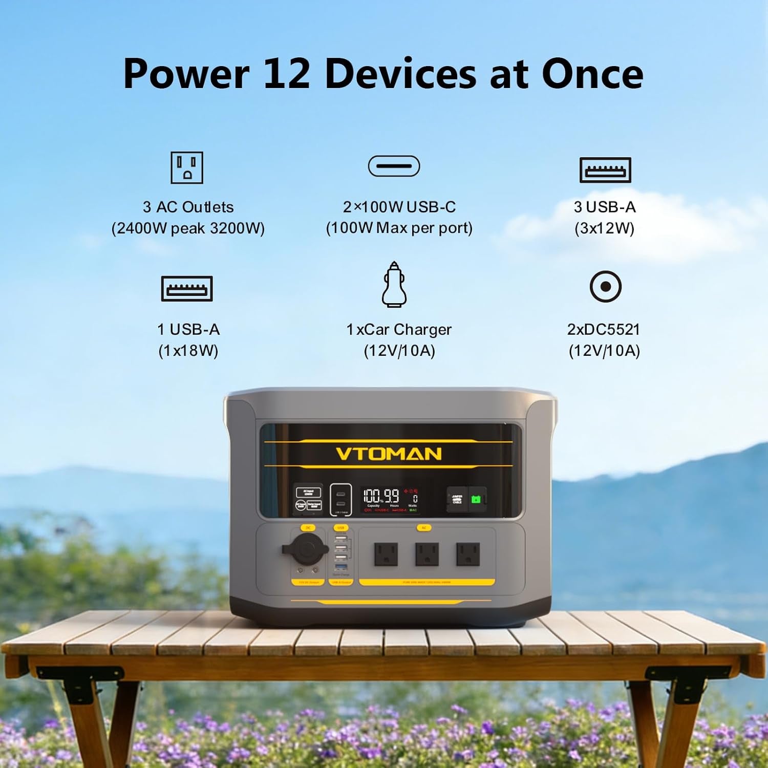Flashspeed Pro 3600 Portable Power Station, 3096Wh LFP Battery Solar Generator with 400W Solar Panel, 2Hr Fast AC Charge, 25% Efficient, UPS Home Backup with Wheels, for Outdoor RV Emergency