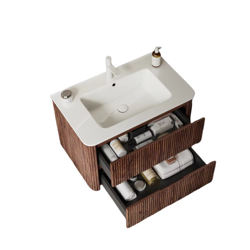 Modern Bathroom Vanity with Sink, Wall-Mounted Cabinet with 2 Drawers