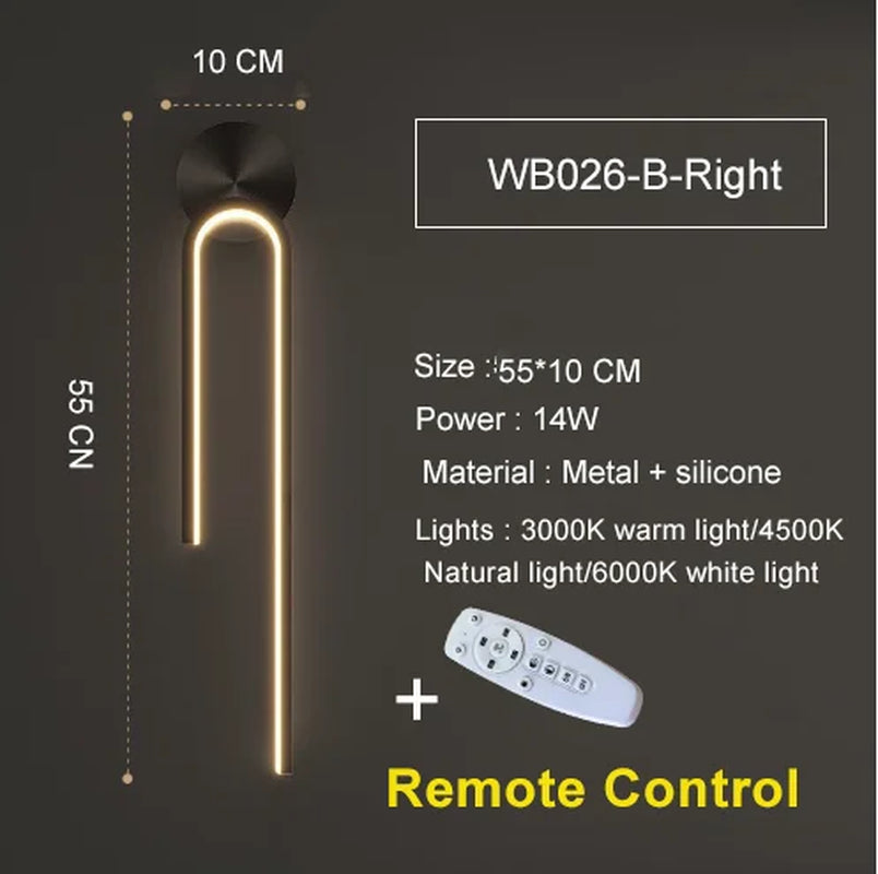 Modern LED Wall Lights Line Lamps Indoor Lighting for Bedroom Bedside Background Led Lamps