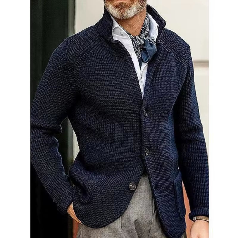 New  Fashion Casual Autumn Winter Sweater Mens Thick Knitwear Coat Blazer