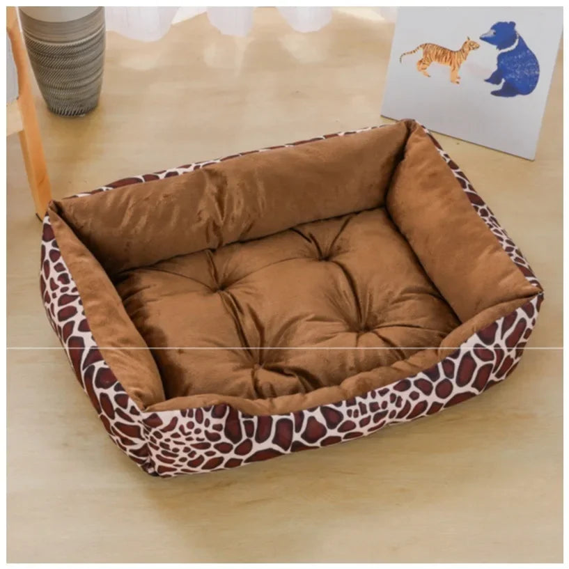 New Stylish Bed for Dog Cat Pet Square Plush Kennel Medium Small Dog Sofa Bed Cushion Pet Calming Dog Bed House Pet Supplies Accessories