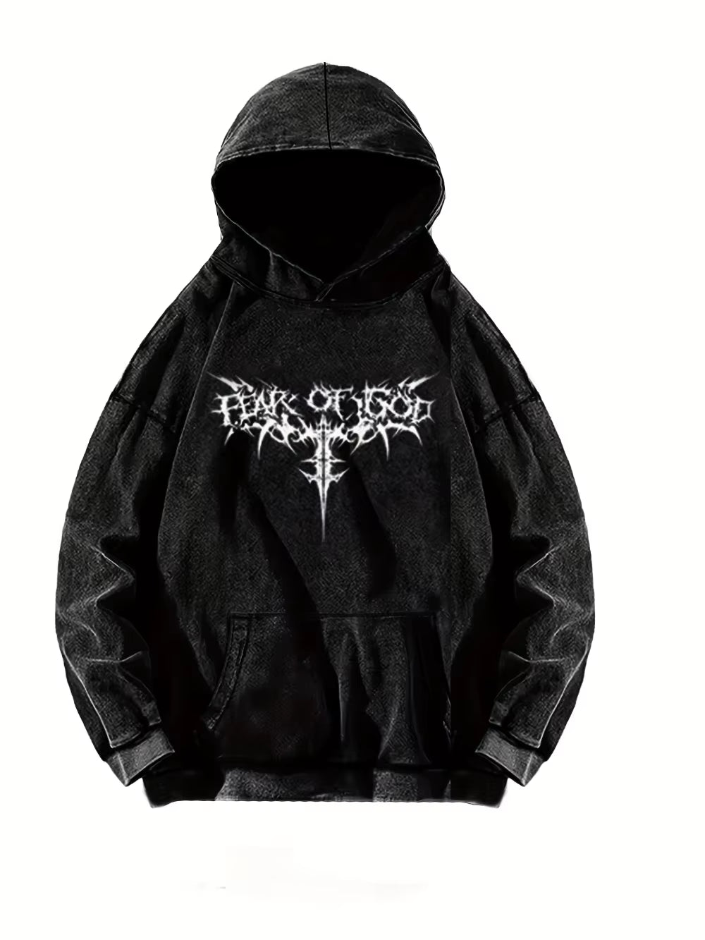 Mens Vintage Printed Hooded Streetwear 