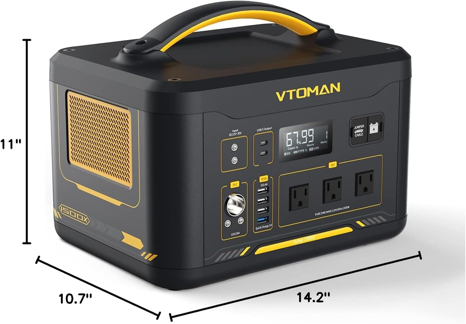 Jump 1500X Power Station, 828Wh Solar Generator 1500W Batterty