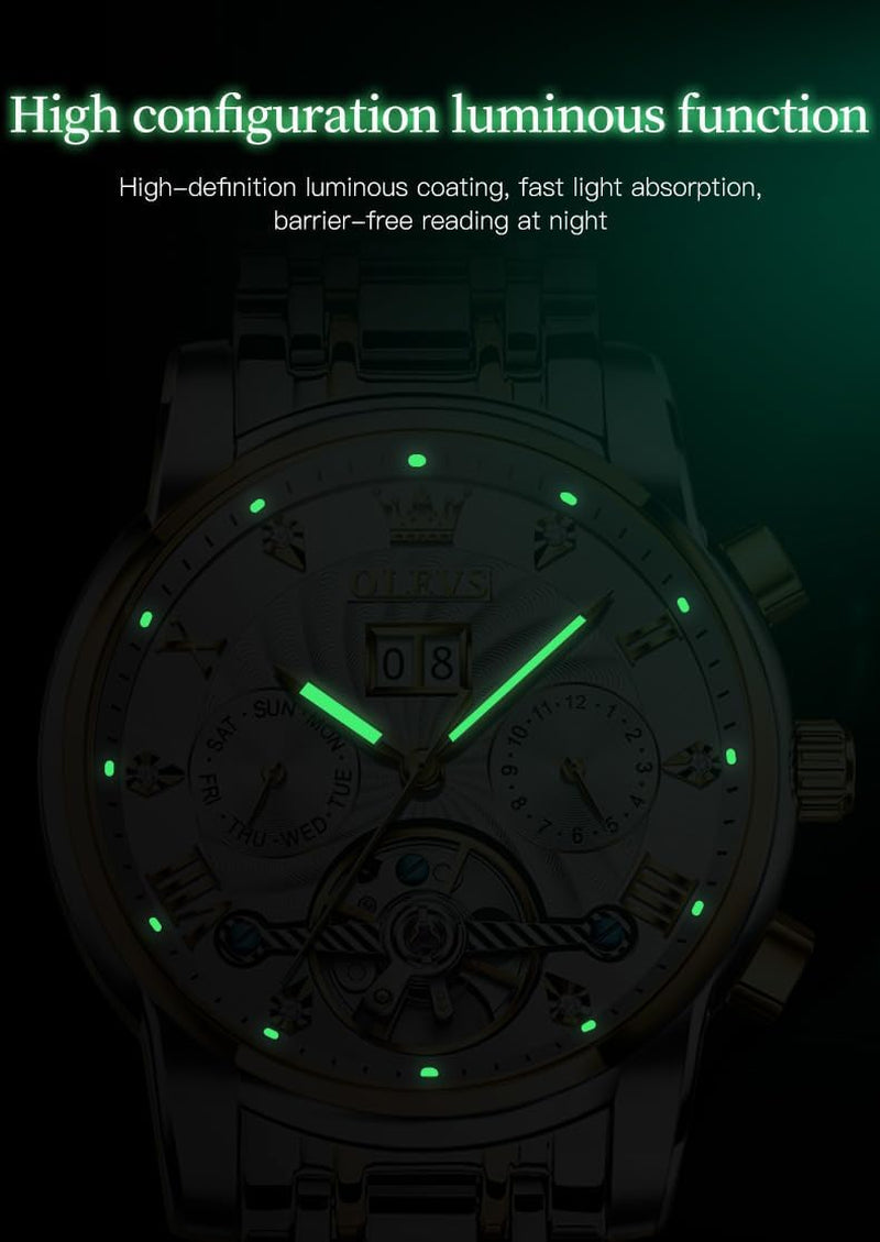 Automatic Men Watch Luxury Diamond Wristwatch 