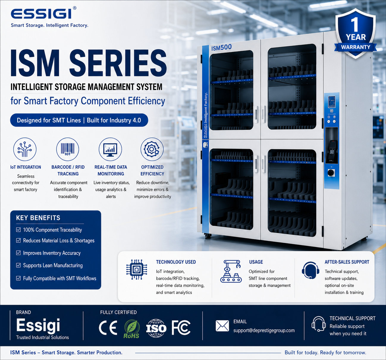 ISM Series Intelligent Storage Management System for Smart Factory Component Efficiency