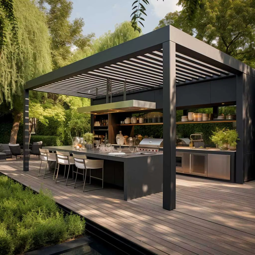 Modern High-End Modern Outdoor Kitchen for BBQ 