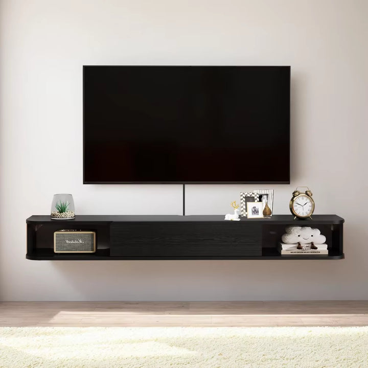 Wall-Mounted Floating TV Stand with Drawer, 47 Inch Console 