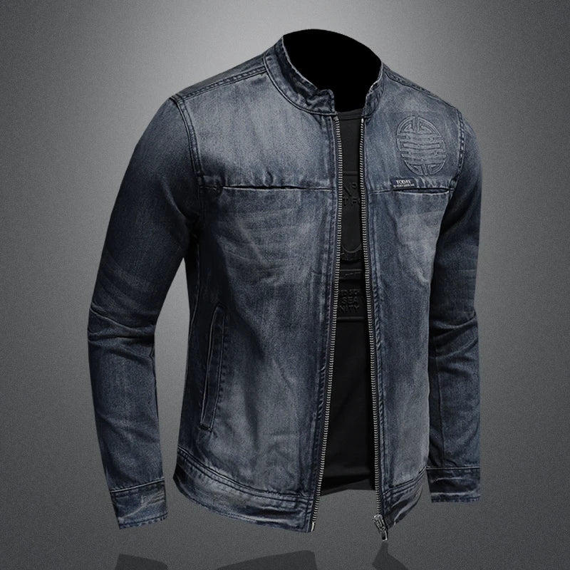 Elite Mens Zipper Denim Jacket Jacket 