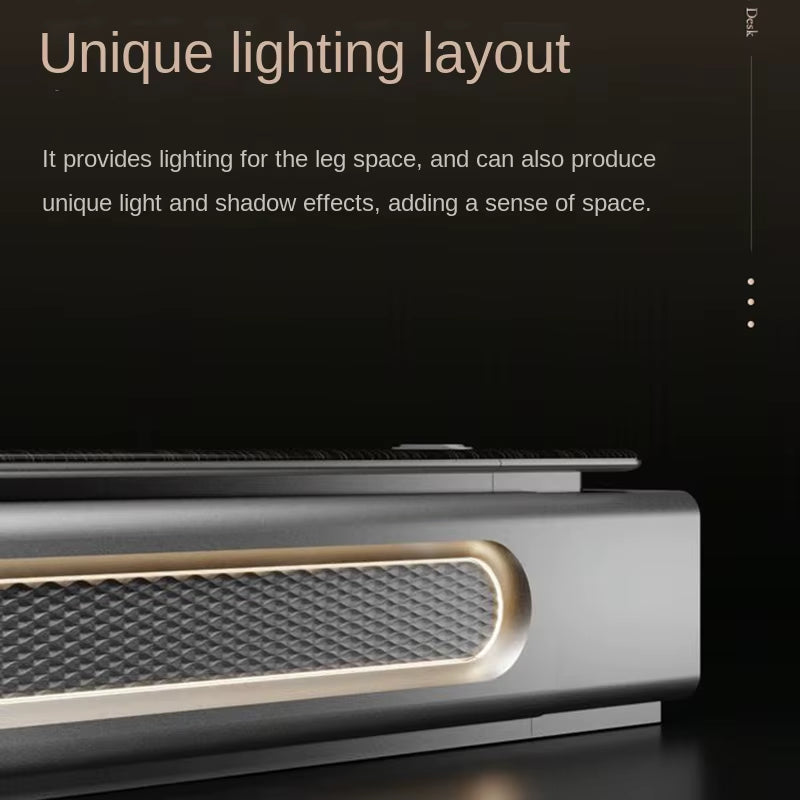 High-End Luxurious L-Shaped Director'S Desk with LED Lights a Tech-Savvy CEO Office Desk