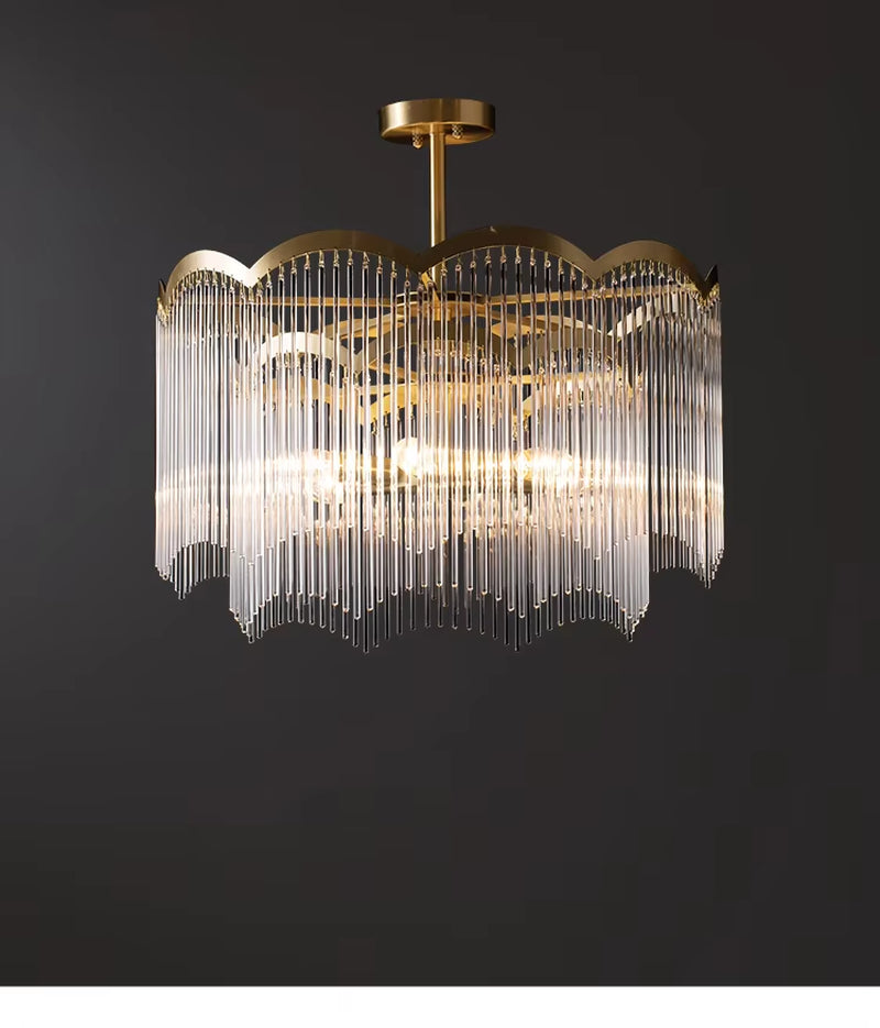 new Post-Modern Minimalist Full Copper Luxury Crystal Chandelier