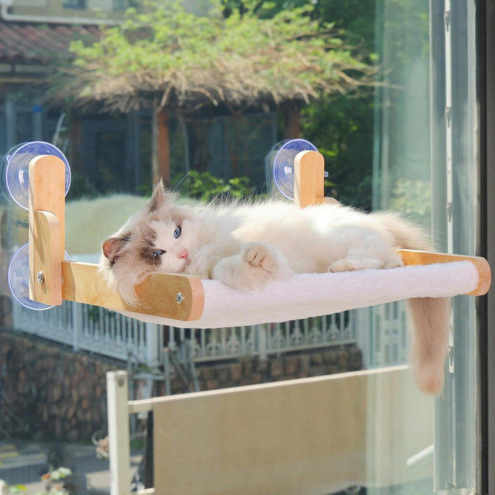 New Cat Window Perch with Wooden Frame –  Foldable Cat Hammock Bed 