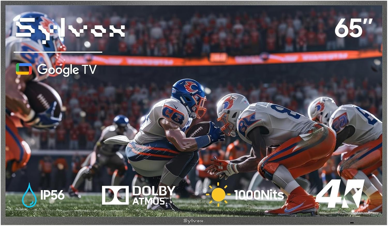 Outdoor TV, 55-Inch Waterproof Smart TV, 2000 Nits Full Sun TV, 4K, Dolby Atmos, HDR10, Weatherproof Television with Voice Assistant Remote (Pool Pro 2.0, Latest Model)