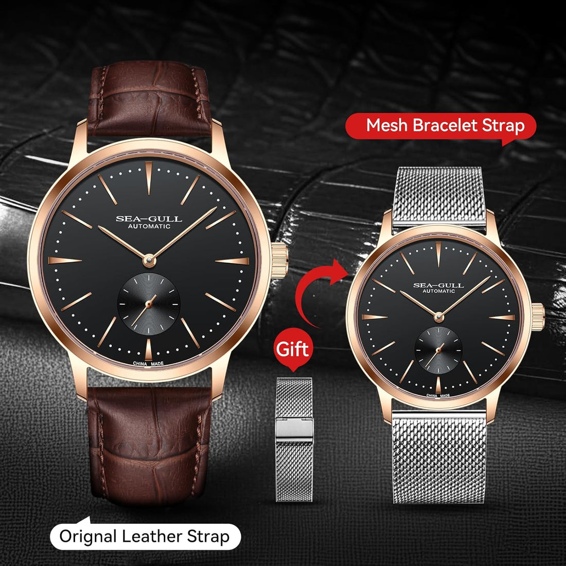 Modern Mens Business Leather Strap Watch