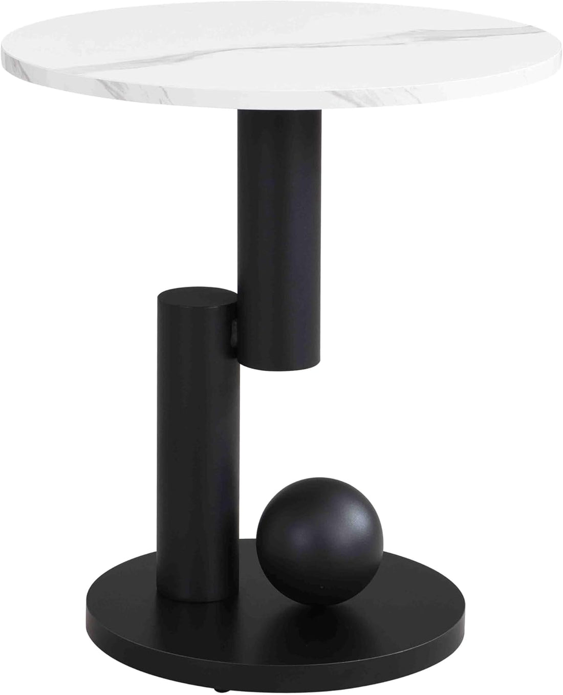  Nesting Oval Coffee Table Set of 2 Black Faux Marble