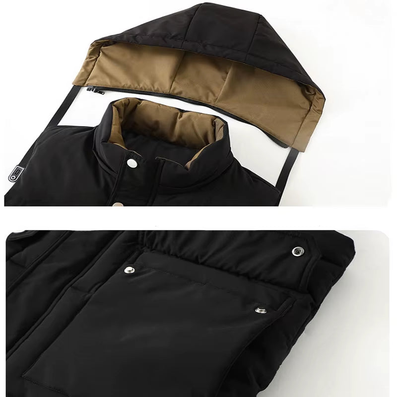 Premium Men Fashion Autumn Winter Men Thicken Cotton Waistcoat Sleeveless Vests Jackets 