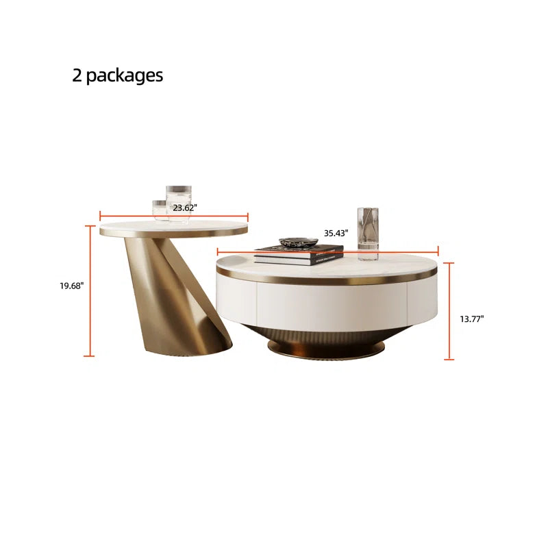 New Italian Craft Coffee Table with Storage Heat & Wear-Resistant