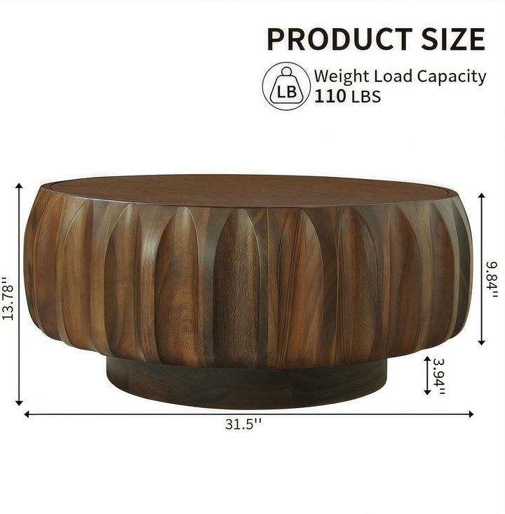 Lux round Walnut Coffee Table for modern Living Room
