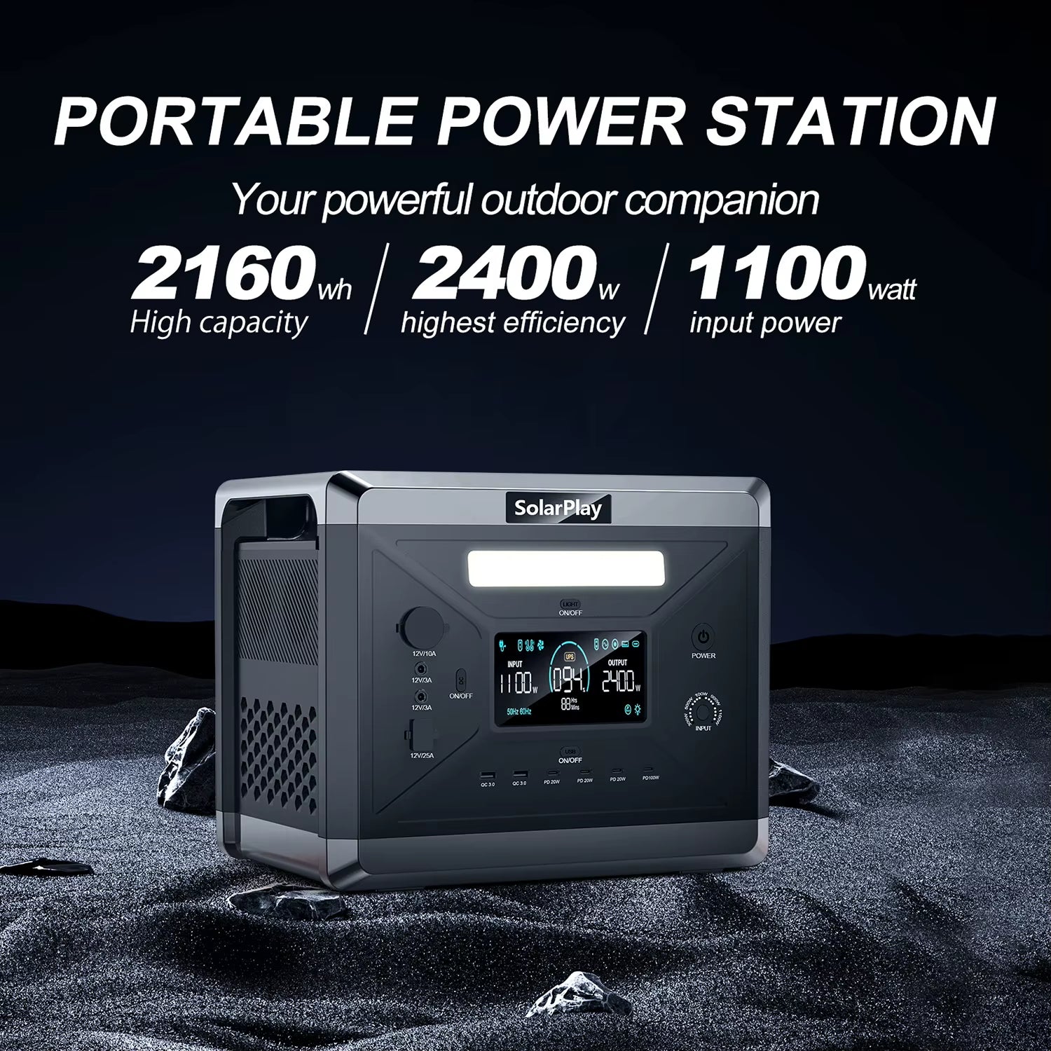 New LCD Display Electric Power Station  400W Emergency Solar Kit 