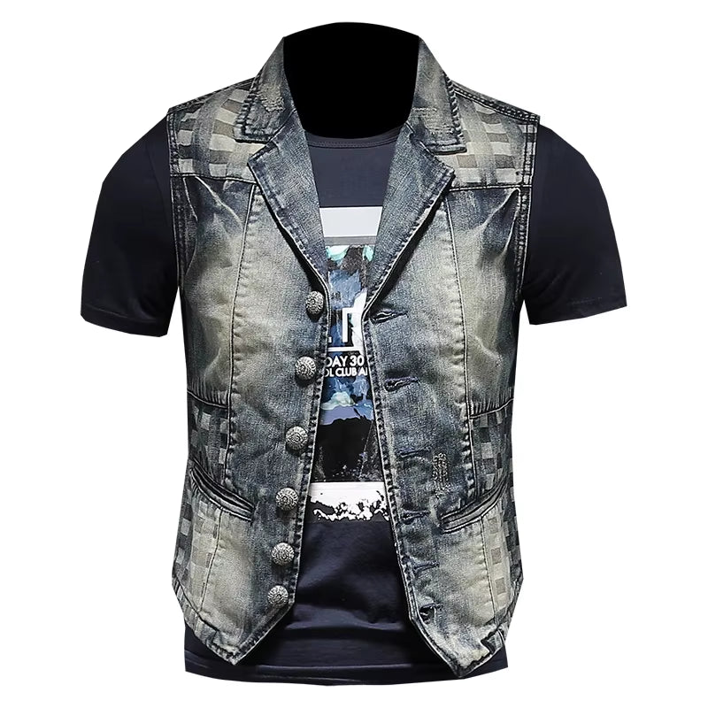 New Mens Vinatge Waistcoat Stylish Jacket