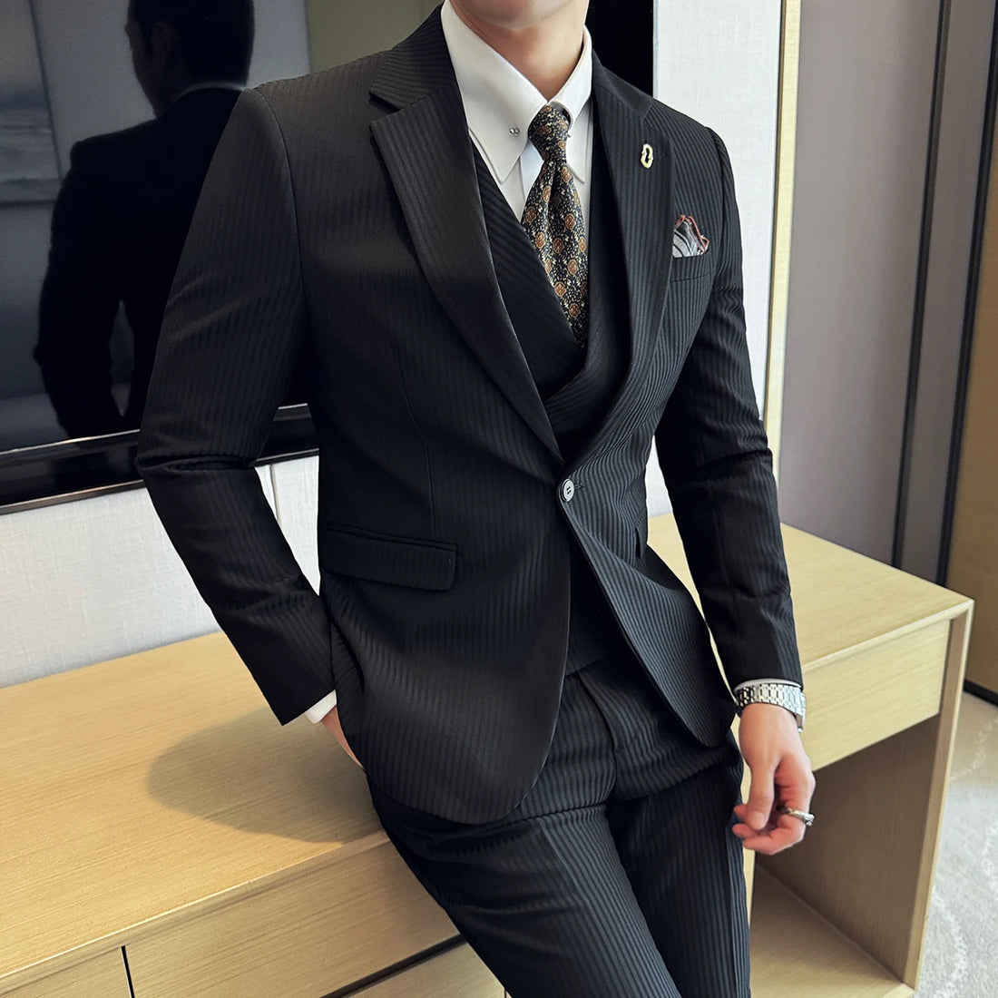 Mens Premium Wedding Business Formal Suit 