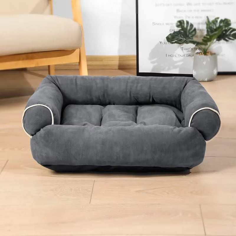 Super Soft Rectangle Dog Bed with Anti-Slip Bottom – Thick, Warm Sofa-Style Pet Mattress