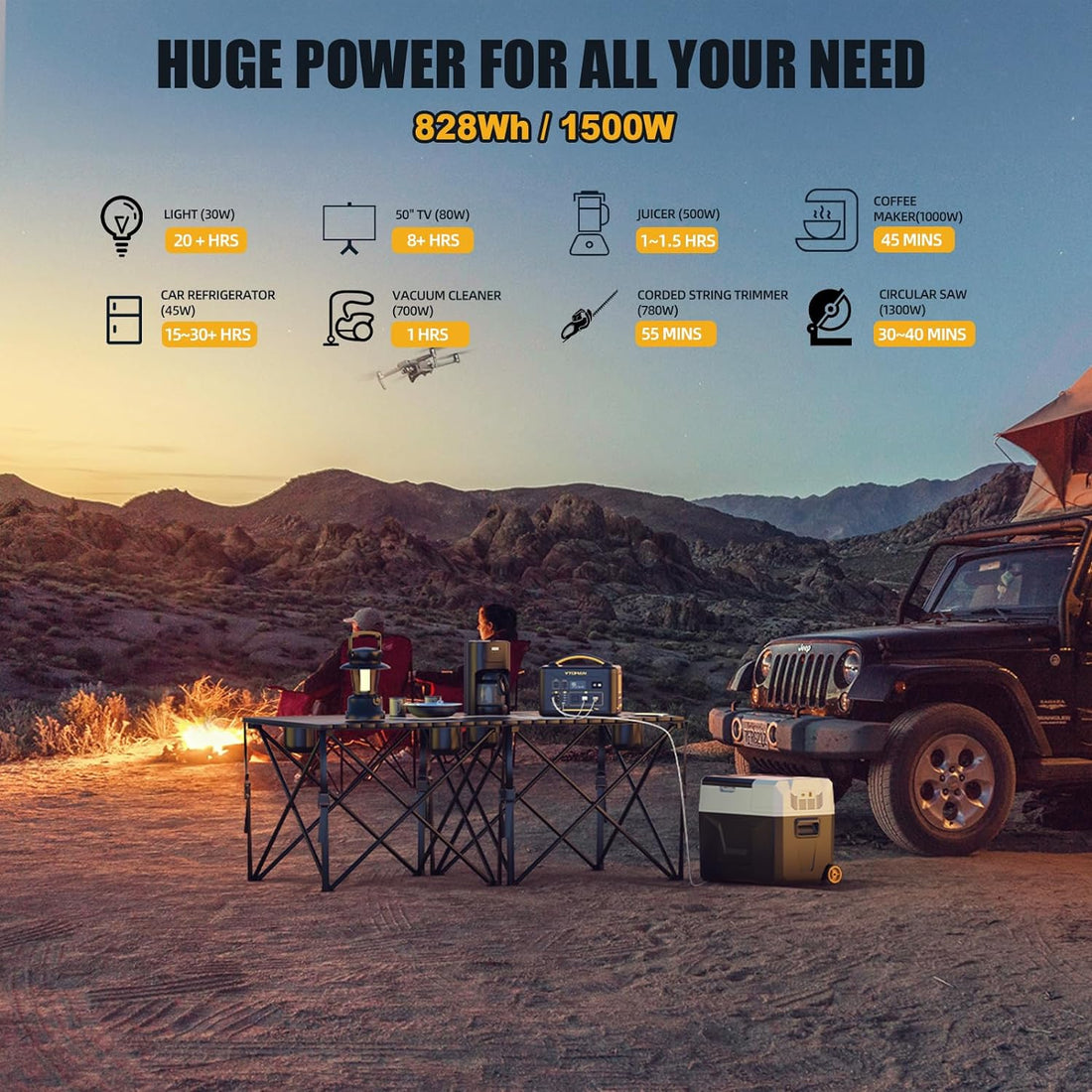 Jump 1500X Power Station, 828Wh Solar Generator 1500W Batterty