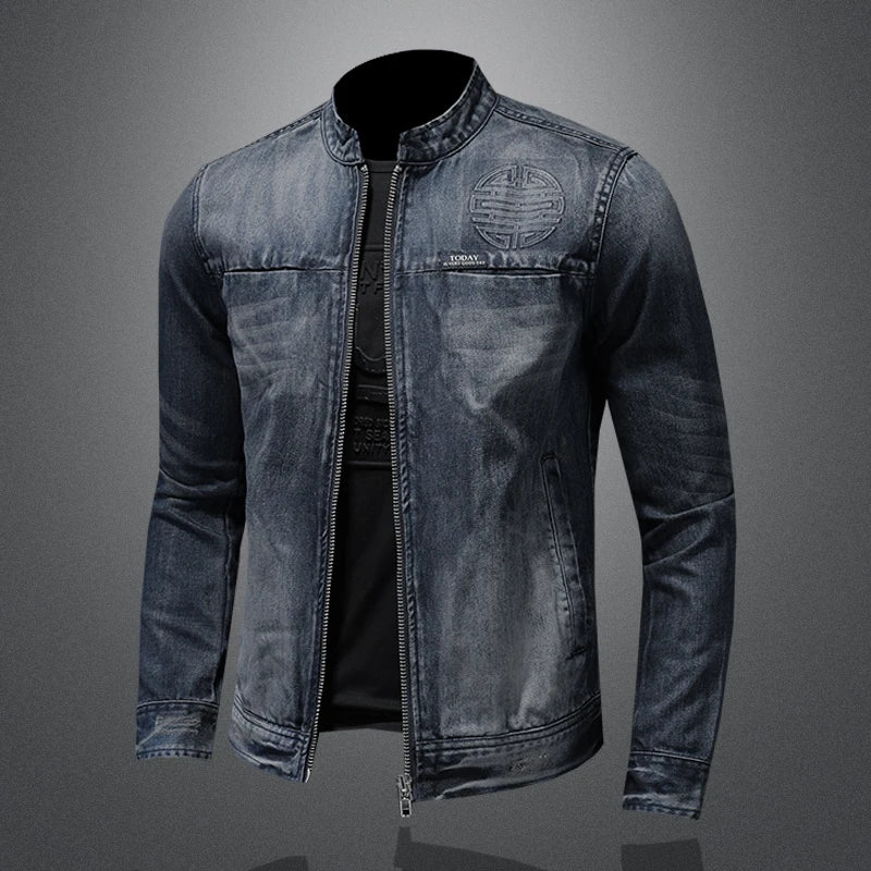 Elite Mens Zipper Denim Jacket Jacket 