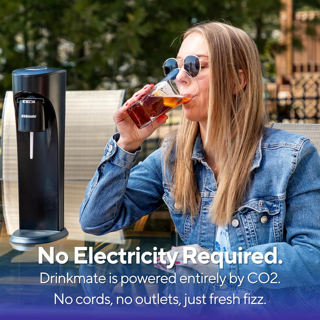 Omnifizz Sparkling Water Maker & Soda Streaming Machine | Carbonates Any Drink | ULTIMATE BUNDLE | Includes Three 60L CO2 Cartridges + Two Bpa-Free Bottles (Matte Black)