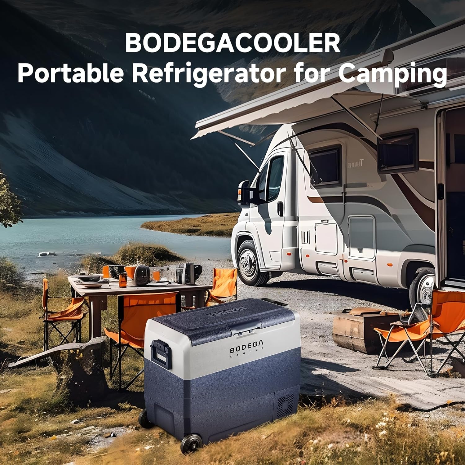 COOLER 12 Volt Car Refrigerator,64 Quart Portable Fridge Cooler APP Control,-4℉-68℉ 60L Dual Zone Car Freezer Cooler, 12/24V DC and 100-240V AC for Camping,Travel,Rv,Boat,Van,Road Trip
