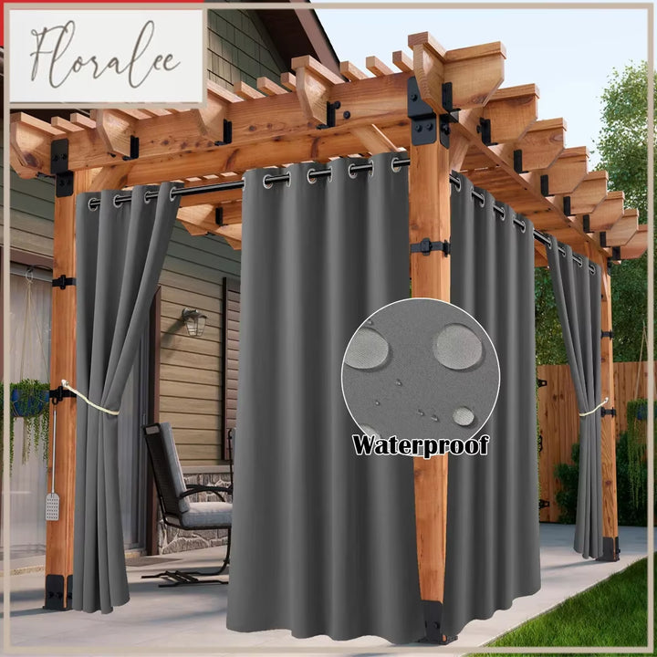 1PC Waterproof Outdoor Curtains, UV Protection for Porch, Pergola