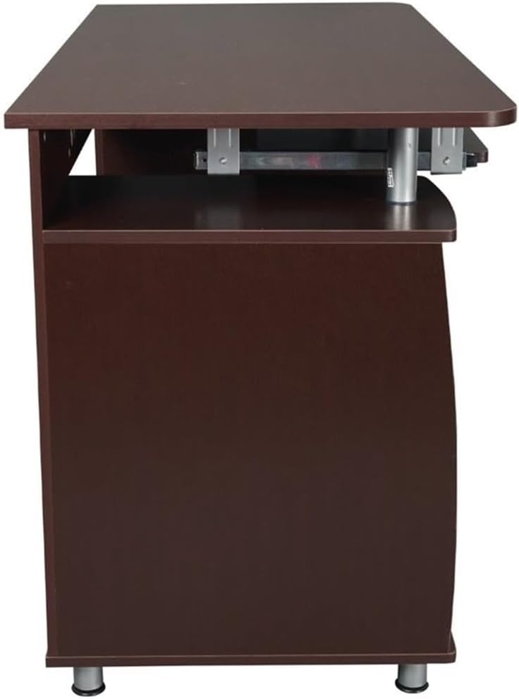 Brown adjustable desk on a white background