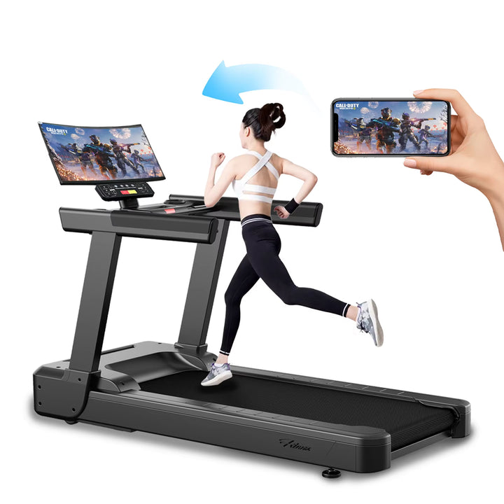 Newest Design Commercial Treadmill Gym Machine with Screen Projection
