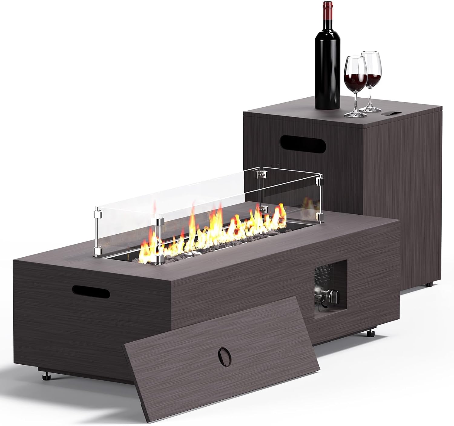 Modern 42-Inch Fire Pit Table – Propane Gas Fire Pit (50,000 BTU)