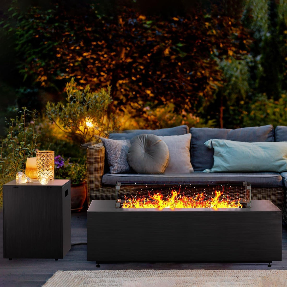 Modern 42-Inch Fire Pit Table – Propane Gas Fire Pit (50,000 BTU)