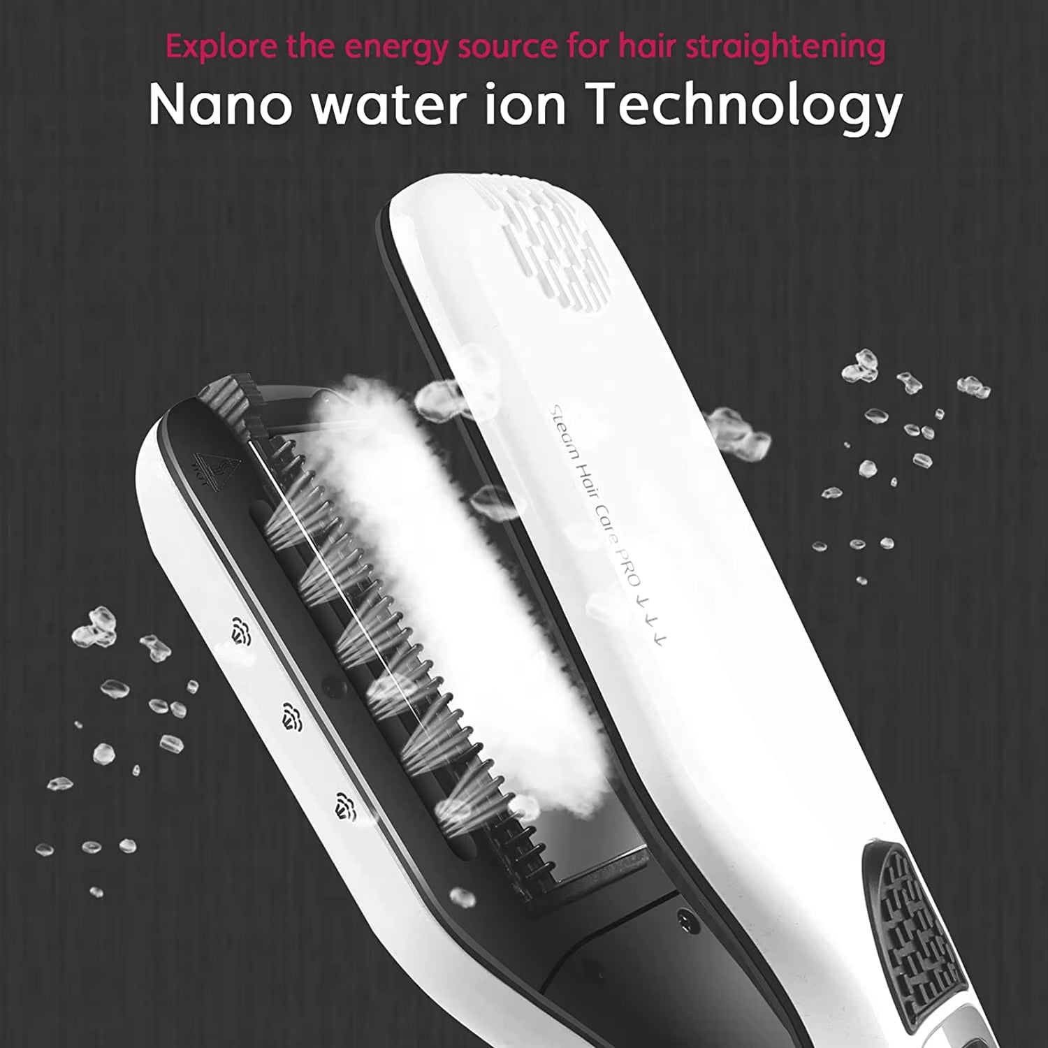 New Modern Steam Hair Straightener Brush Ceramic Flat Iron Professional Hair Straightening