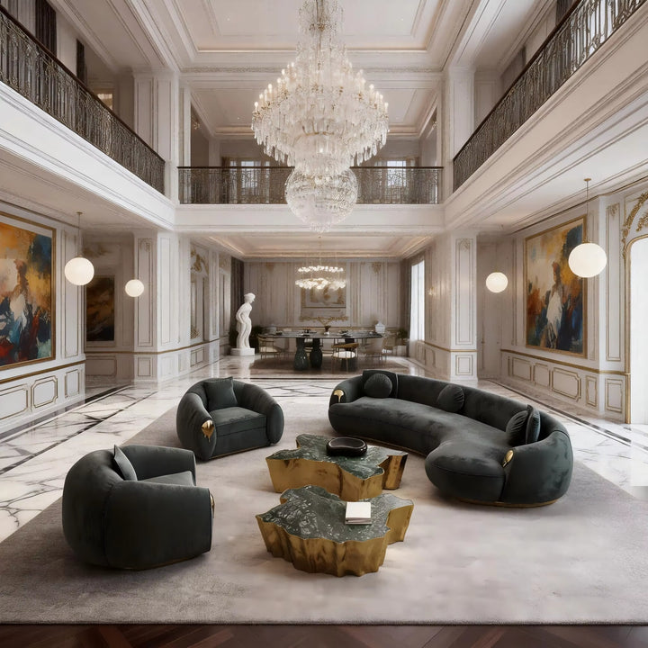 Modern Luxury Furniture Curved Sofa Living Room Sofa Set Furniture Luxury Couch Living Room Sofa