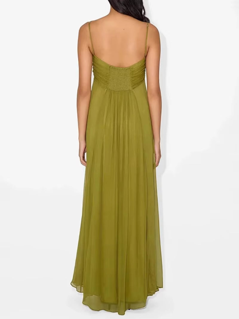 Elegant Solid Female Holiday Party Dress, Women Summer Sleeveless Hollow Out Casual Maxi Dress, Sexy Backless Ladies Dress 2025