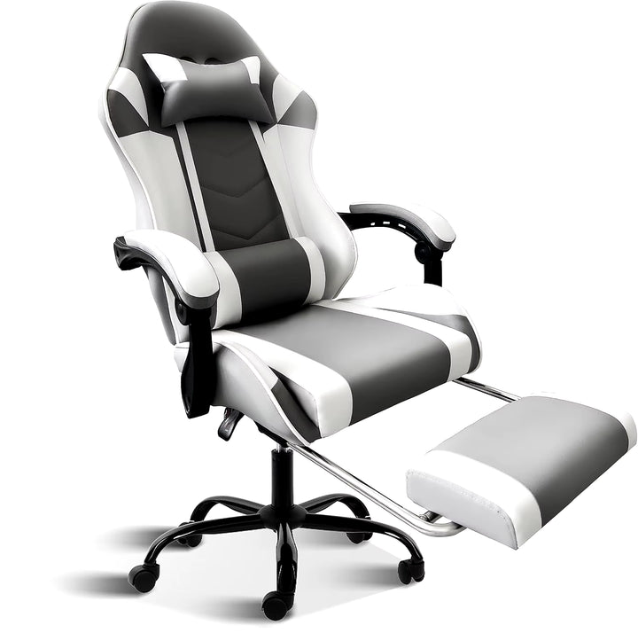 Gaming Chair with Footrest, Big and Tall Gamer Chair, Racing Style Adjustable Swivel Office Chair, Ergonomic Video Game Chairs