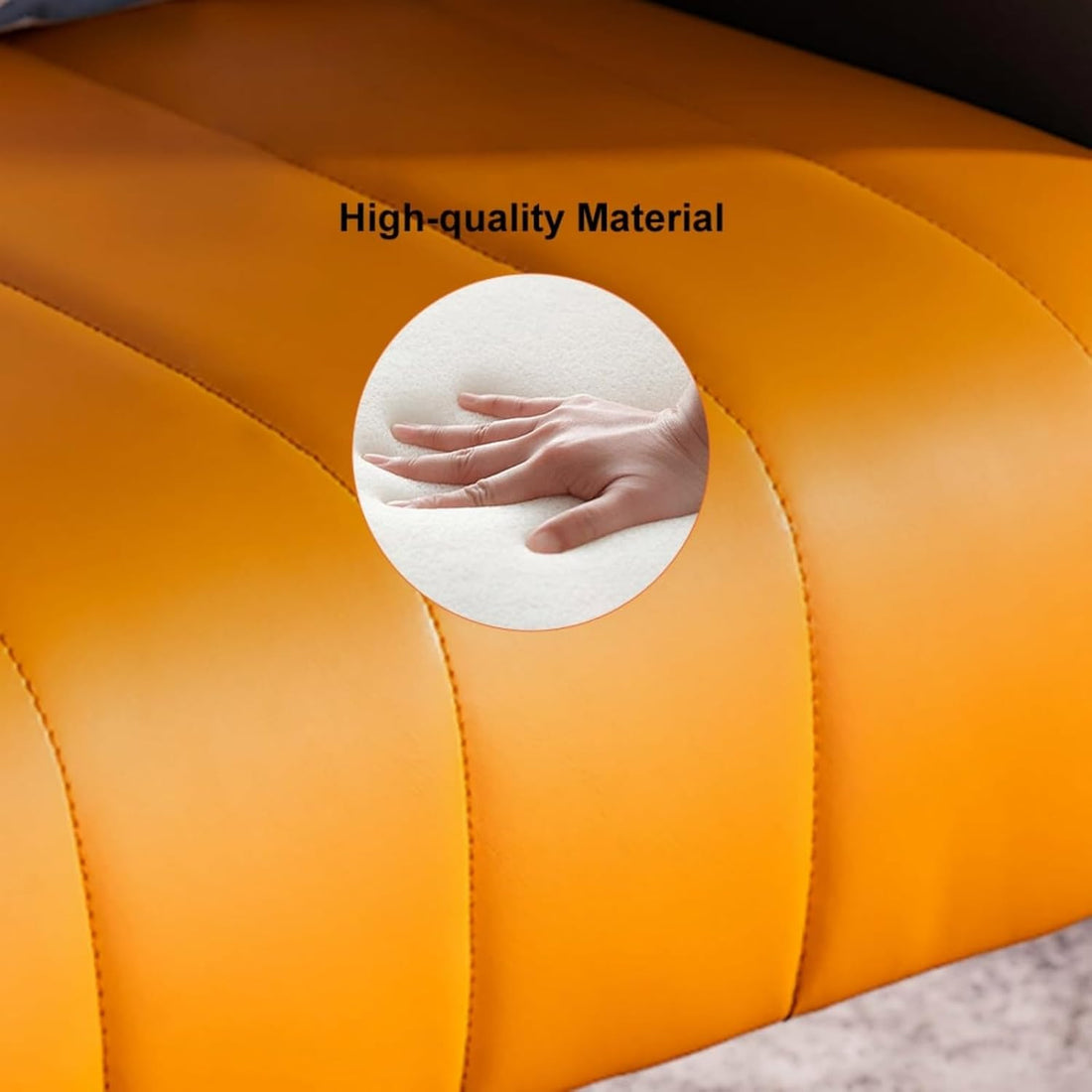 Leather Accent Chair with High Back Microfiber 