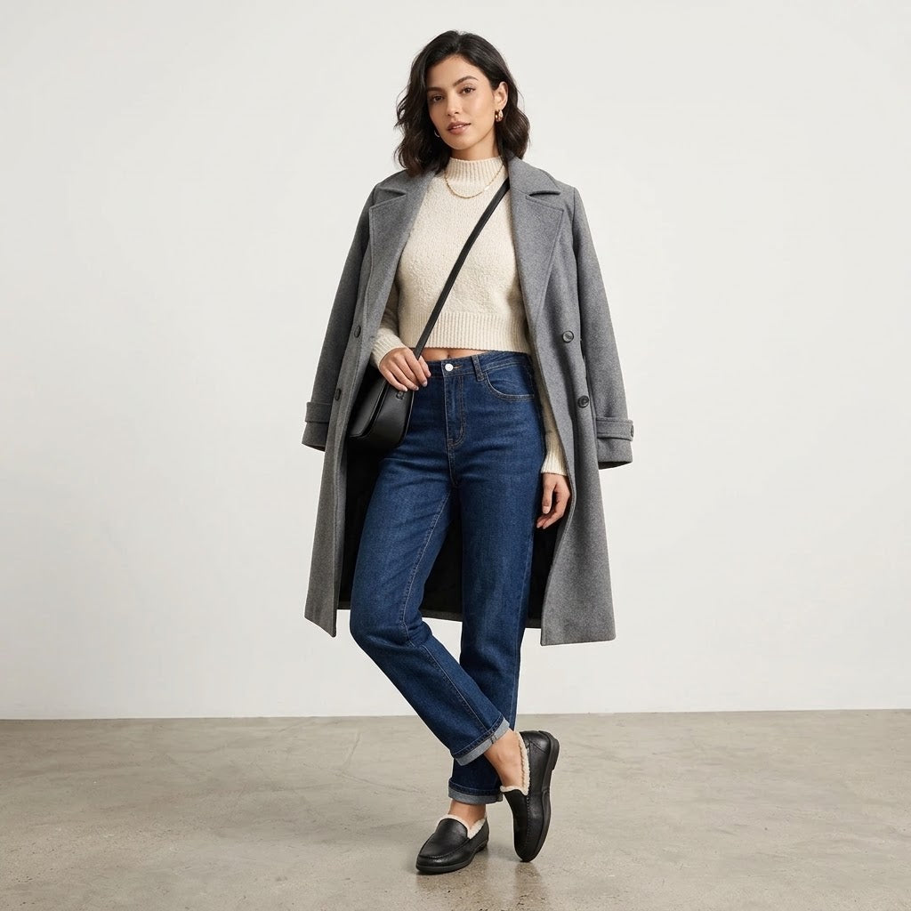 Women's Sheepskin Wool-Lined Loafers – Warm Winter Slip-On Flats