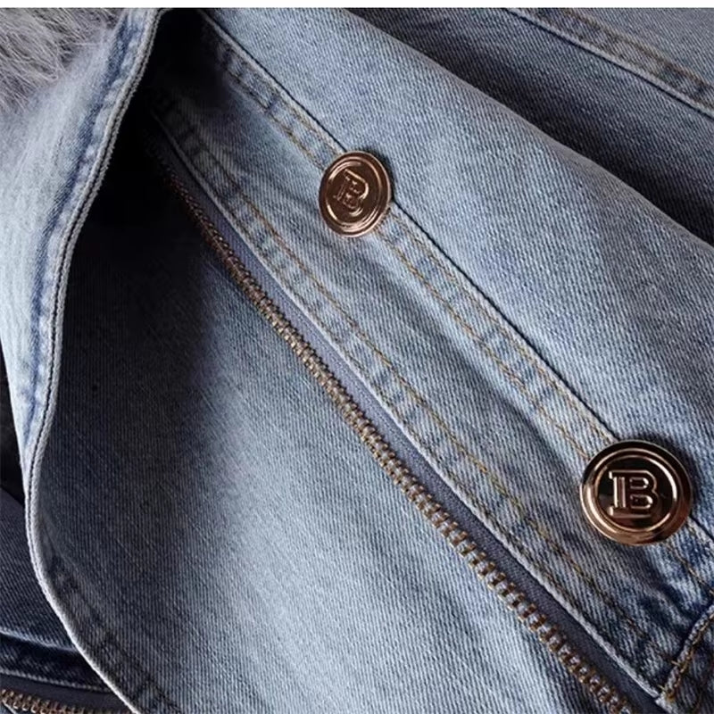 New Korean Style Women Denim Blazer Jacket