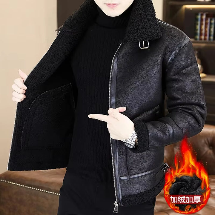 Men's New High Quality  Winter Men New Faux Lamb Fur Coats Men'S Korean Thick Warm Casual Jacket 