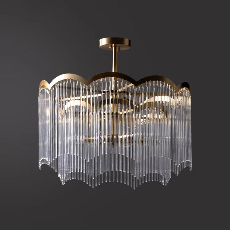 new Post-Modern Minimalist Full Copper Luxury Crystal Chandelier